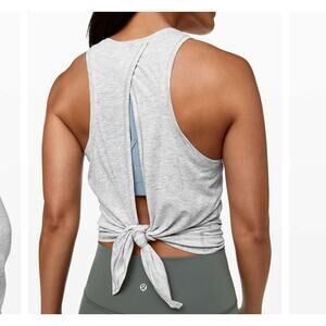 Lululemon 4 All Tied Up Tank Heathered Core Ultra Light Grey